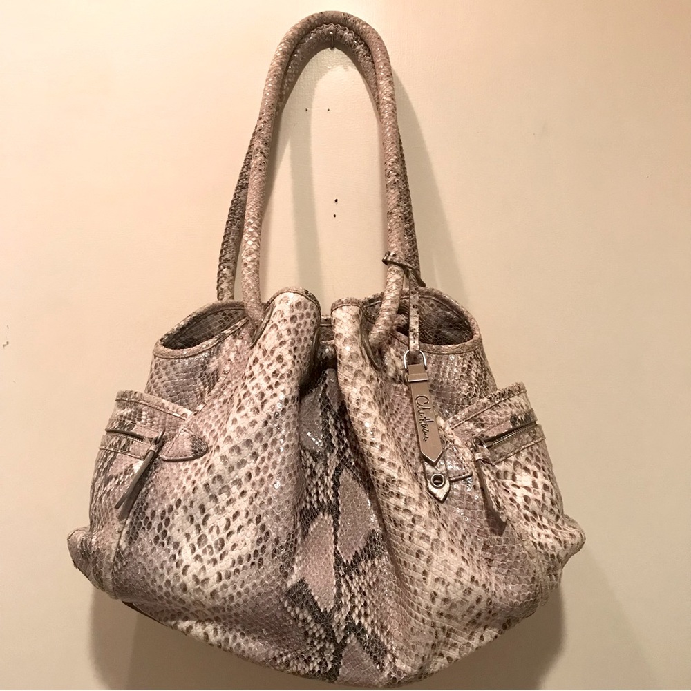Cole Haan Reptile Embossed Hobo Style Handbag